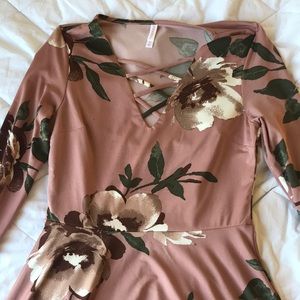 long sleeve floral dress